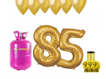 Hélium párty set na 85. narodeniny so zlatými balónmi