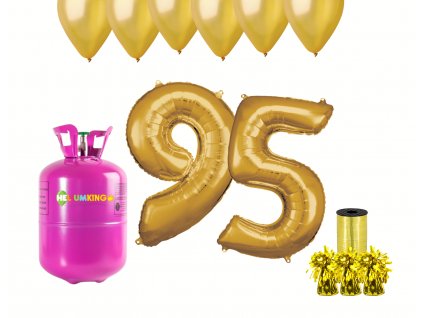 Hélium párty set na 95. narodeniny so zlatými balónmi