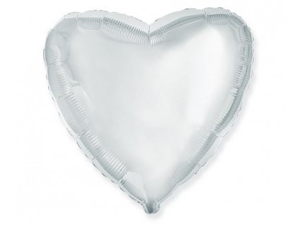 Fóliový balón srdce satén strieborný 46 cm