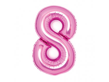 Fóliový balón narodeninové číslo 8 ružový 66cm