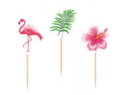 Dekoratívne koktejlové napichovadlá - Flamingo Paradise