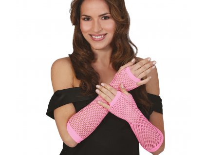 Dámske dierkované rukavice - ružové