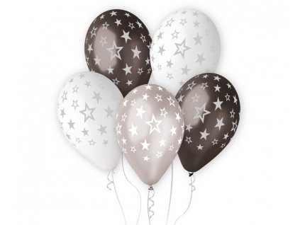Balónová kytica - Hviezdy strieborné