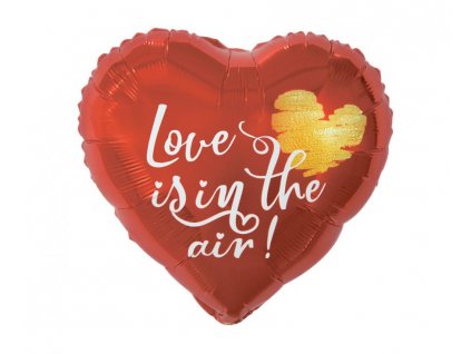 Fóliový balón srdce -  Love Is In The Air