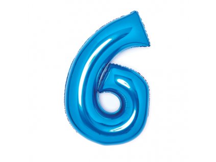 Fóliový  balón číslo - modrý 6, 66 cm