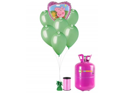 Hélium párty set - Peppa Pig zelený
