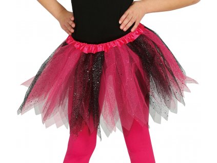 Detská TUTU sukňa - čierno-ružová 30 cm