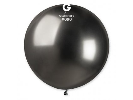 Guľatý chrómový balónik SHINY šedý 80 cm