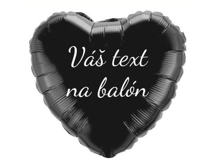 Fóliový balón s textom - Čierne srdce 45 cm