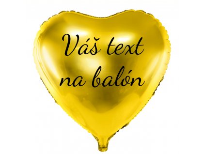 Fóliový balón s textom - Zlaté srdce 43 cm