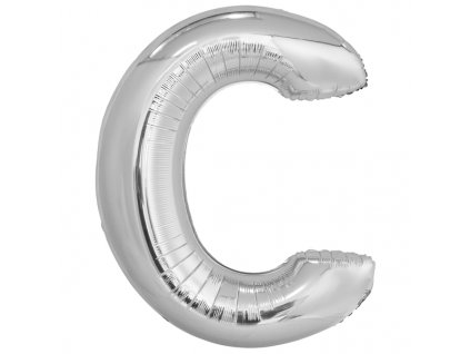Fóliový balónik písmeno C, strieborný 86 cm