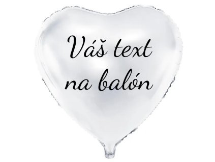 Fóliový balón s textom - Biele srdce 61 cm