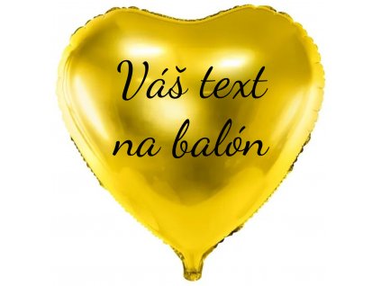 Fóliový balón s textom - Zlaté srdce 61 cm