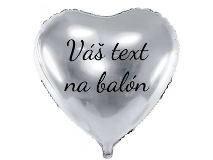 Fóliový balón s textom - Strieborné srdce 61 cm