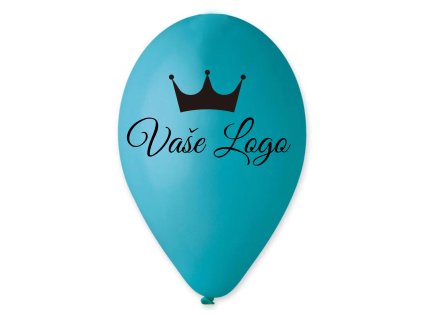 Balónik s logom - Tyrkysový 26 cm