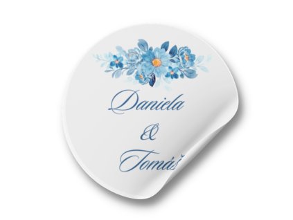 Nálepka - Modré kvetiny