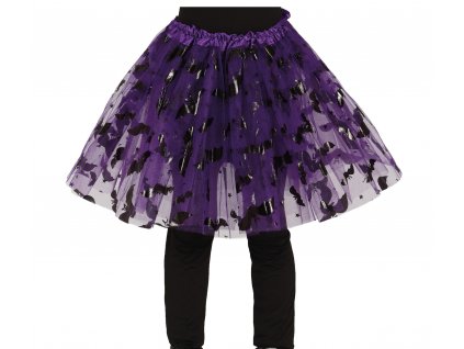 Detská TUTU sukňa - fialová s netopiermi