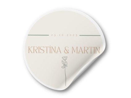 Nálepka - Greenery Rose