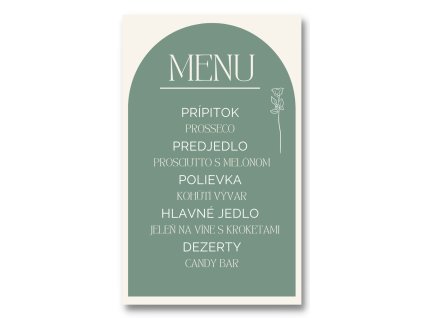 Menu - Greenery Rose
