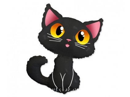 Fóliový balón - Čierna mačka 90 x 83 cm