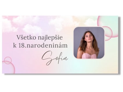 86739 1 narodeninovy banner s fotkou pink bubble