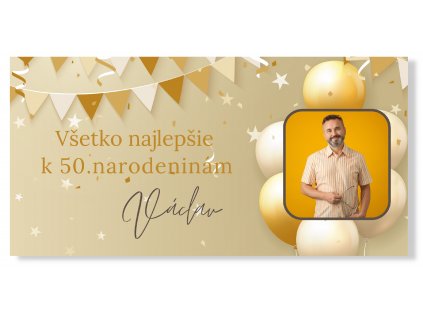 86763 2 narodeninovy banner s fotkou golden birthday