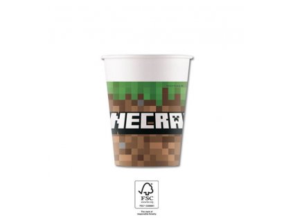 Papierové poháre Minecraft 200ml 8ks