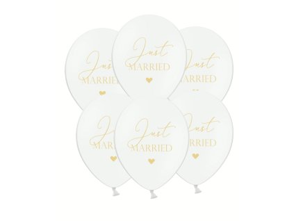 Balón biely - Just Married  50 ks
