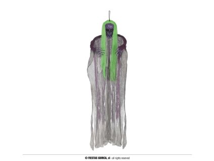 Visiaca dekorácia - Čarodejnica so zelenými vlasmi 120 cm
