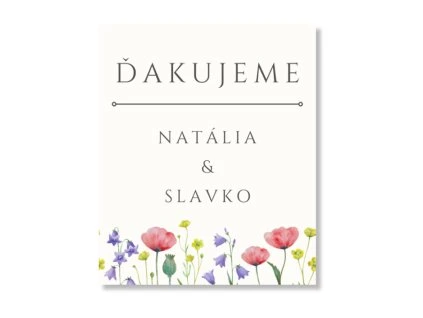 Visačka na darček - Lúčne kvety