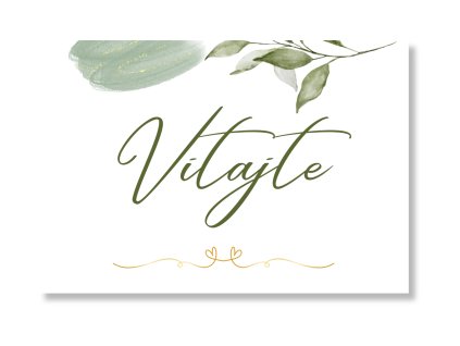 Uvítacia tabuľa - Green & Gold