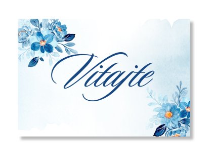 Uvítacia tabuľa - Modré kvetiny