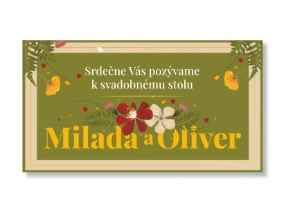 Kartička k stolu - Rozkvitnutá lúka