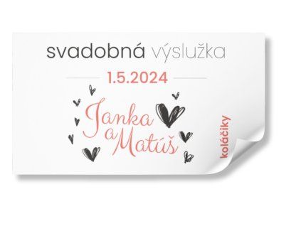Nálepka na výslužku - Srdiečko