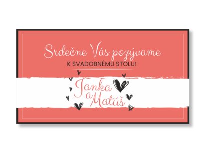 Kartička k stolu - Srdiečko