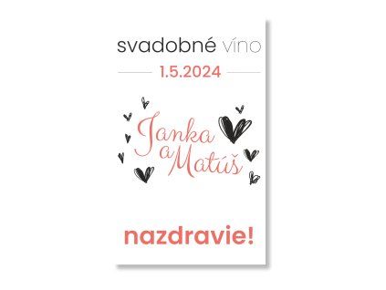 Etiketa na fľašu - Srdiečko