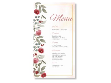 Menu - Vintage Rose