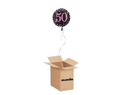 Balónový box - 50 trblietavá ružová