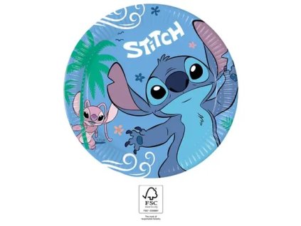Papierové taniere - Stitch 23 cm 8 ks