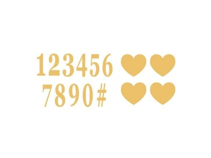 Sada nálepiek - Zlaté čísla 0-9 a srdiečka