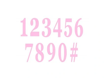 Sada nálepiek - Ružové čísla 0-9