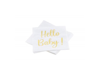 Servítky biele - Hello Baby 20 ks