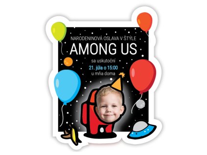 Personalizované pozvánky 6 ks - Among Us