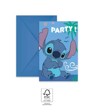 Procos Pozvánky s obálkami - Stitch 6 ks