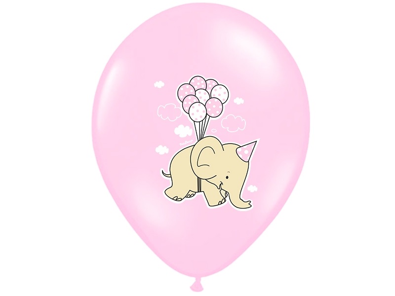 E-shop PartyDeco Balónik pastelový ružový Sloník 2 ks