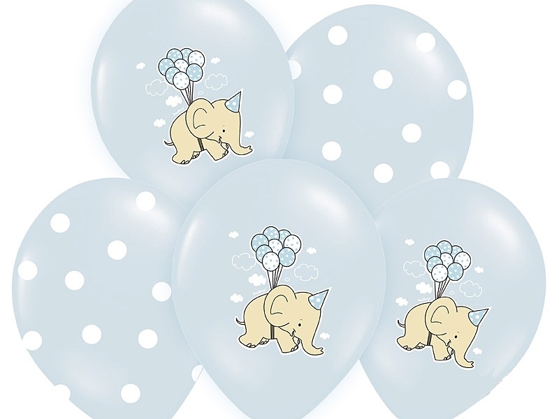 E-shop PartyDeco Balónik pastelový baby modrá Sloník 2 ks