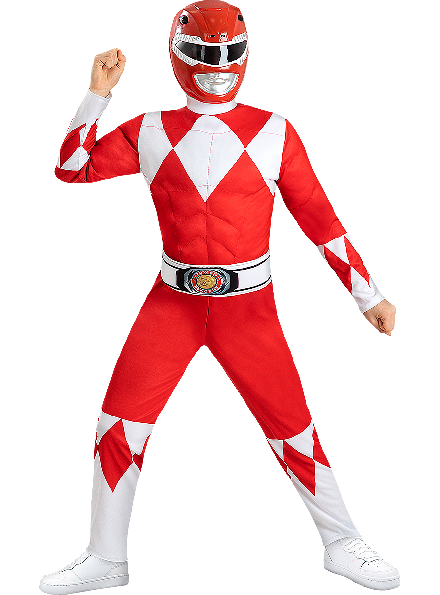 Detský kostým - Power Ranger červený Veľkosť - deti: L: 117 - 134 cm