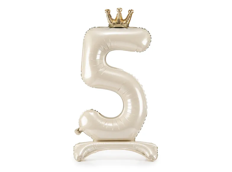 E-shop Samostojaci fóliový balón 5 - Satin cream 84 cm