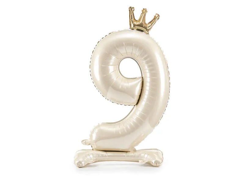 E-shop Samostojaci fóliový balón 9 - Satin cream 84 cm