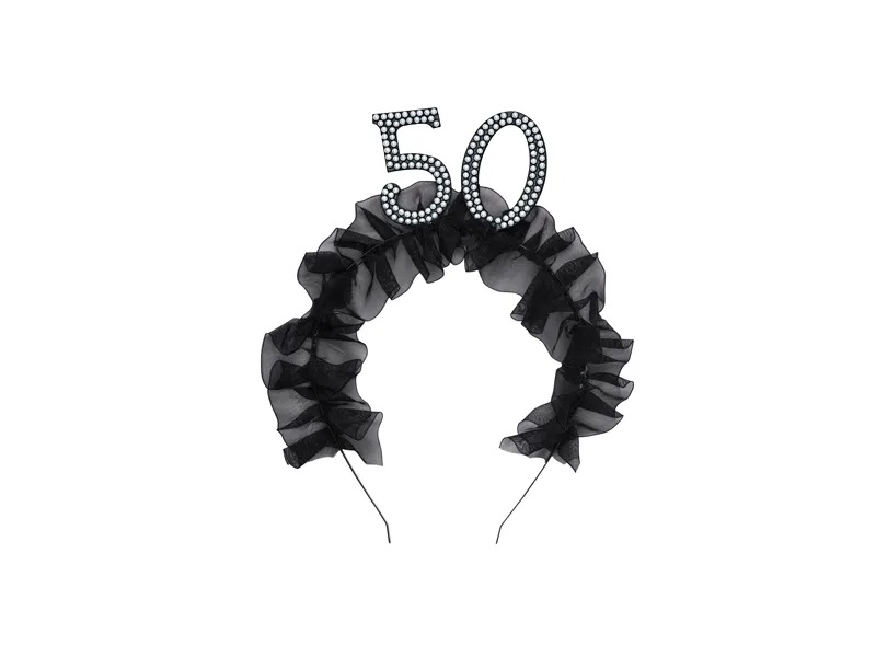 Čelenka ''50'' s volánikmi a perličkami